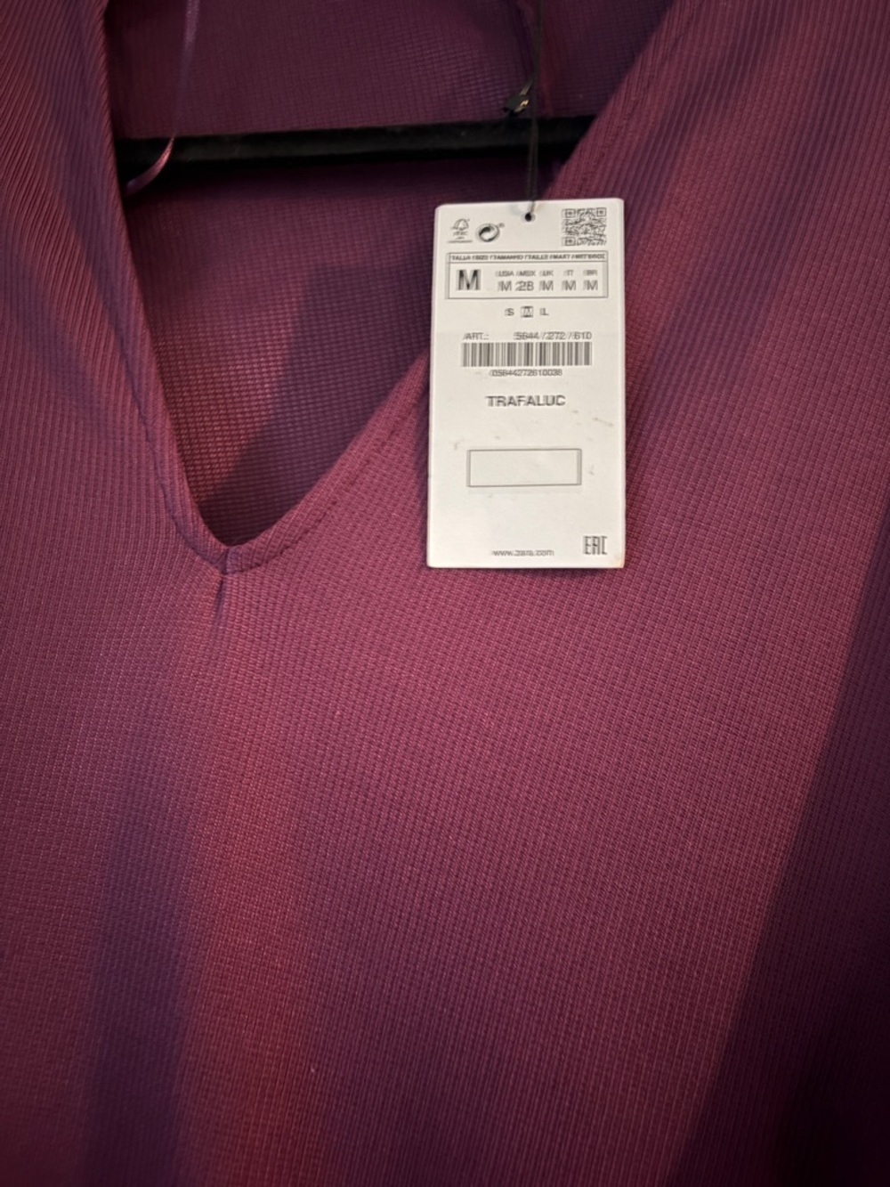 Zara Trafaluc Plum/Purple Tunic Top